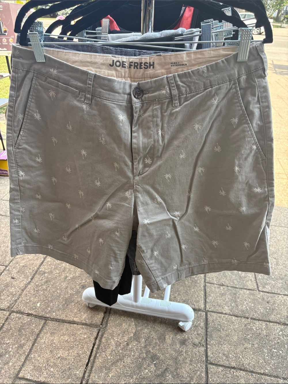Joe Fresh Olive Palm-Print Chino Shorts